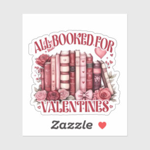 Alla bokade för Valentine Bookish Bok älskare Klistermärken