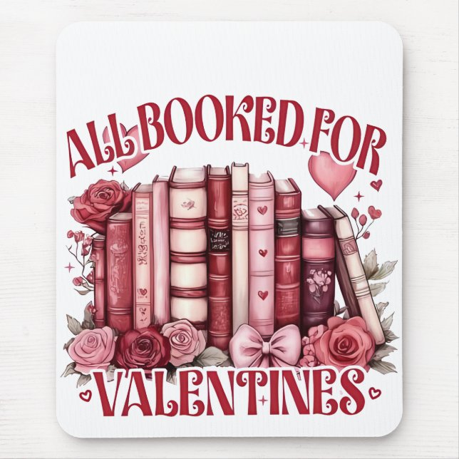 Alla bokade för Valentine Bookish Bok älskare Musmatta (Framsidan)