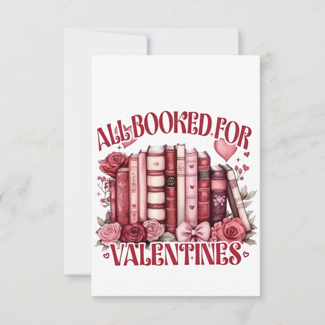 Alla bokade för Valentine Bookish Bok älskare Tack Kort (Framsida)