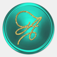 ALLA BOKSTÄVER Guld Script Monogram Turkos