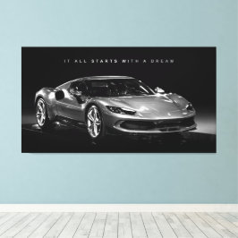 Alla börjar med en dröm | Motiv lyxbil Canvastryck