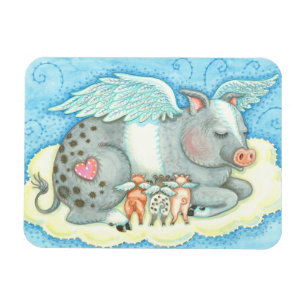 ALLA BRA PIGLETS GÅR TILL HEAVEN MAGNET
