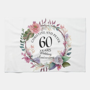 Alla Bröllop (60) Elegantens Blommigt-årsdag Kökshandduk