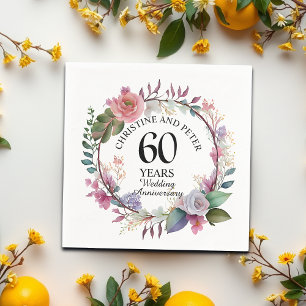 Alla Bröllop (60) Elegantens Blommigt-årsdag Pappersservett