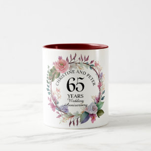 Alla Bröllop (65) Elegantens Blommigt-årsdag Två-Tonad Mugg