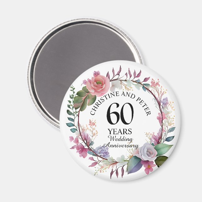 Alla Bröllop-Eleganter (60) - Blommigtens minnesda Magnet (Front/Back)