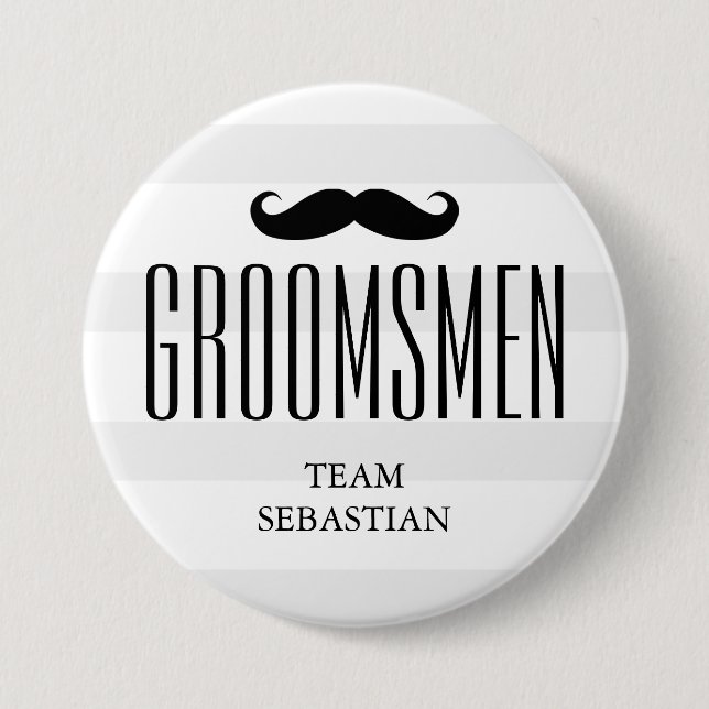 Alla brudgum mustasch för Groomsman för manar | Knapp (Framsida)