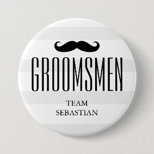 Alla brudgum mustasch för Groomsman för manar   Knapp