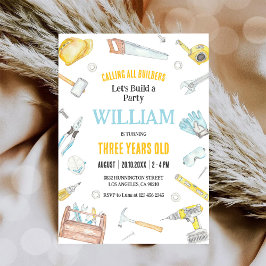 Alla byggare kallade pojkarnas födelsedagsinbjudan inbjudningar