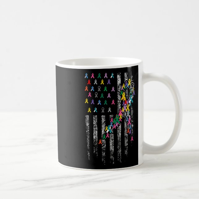 Alla cancerproblem Världscancerförmedvetande band Kaffemugg (Höger)