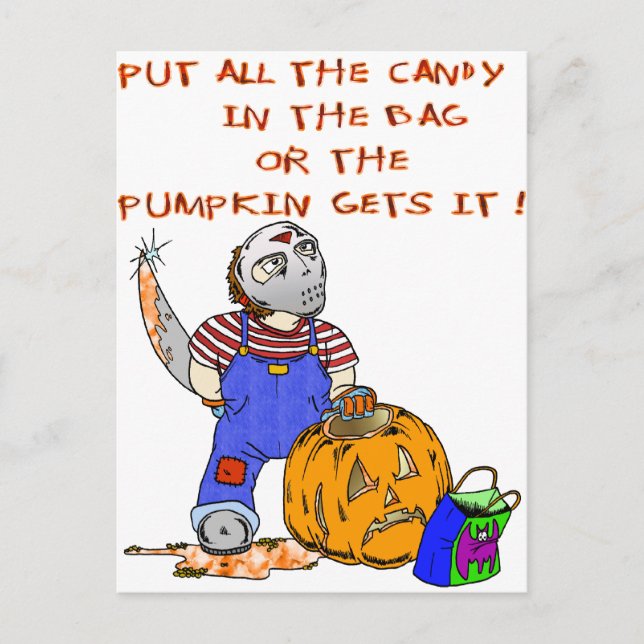 Alla Candy eller Pumpkin får det Vykort (Framsida)