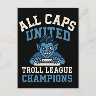 Alla Caps United Troll League Champions Helg Vykort