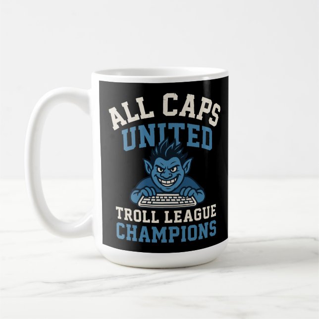 Alla Caps United Troll League Champions Kaffemugg (Vänster)