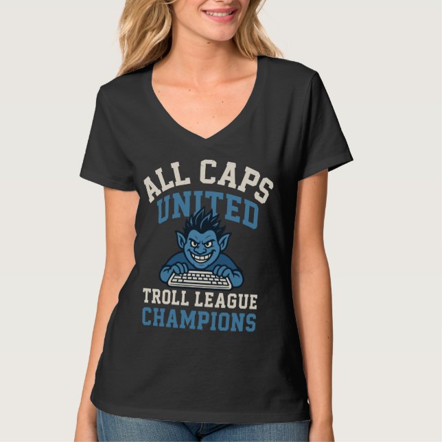 Alla Caps United Troll League Champions T Shirt (Framsida)