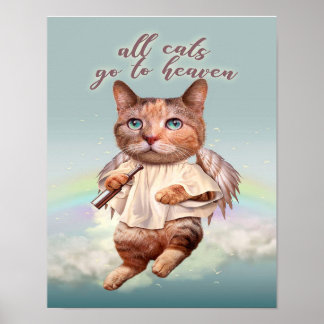 ALLA CATS GO TO HEAVEN| Gått för kattälskare Poster