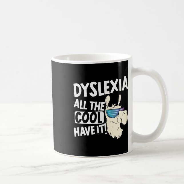 Alla Coola barn har det Dyslexia Awareness Llama Kaffemugg (Höger)