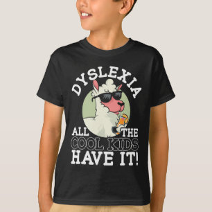 Alla Coola barn har det Dyslexia Awareness Llama T Shirt