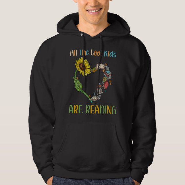 Alla Coola barn läser Bok NERD-läsande teach Hoodie (Framsida)