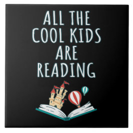 Alla Coola barn läser II keramiskt plattor Kakelplatta