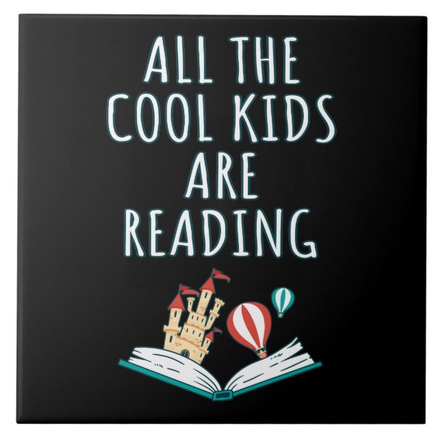 Alla Coola barn läser II keramiskt plattor Kakelplatta (Framsidan)