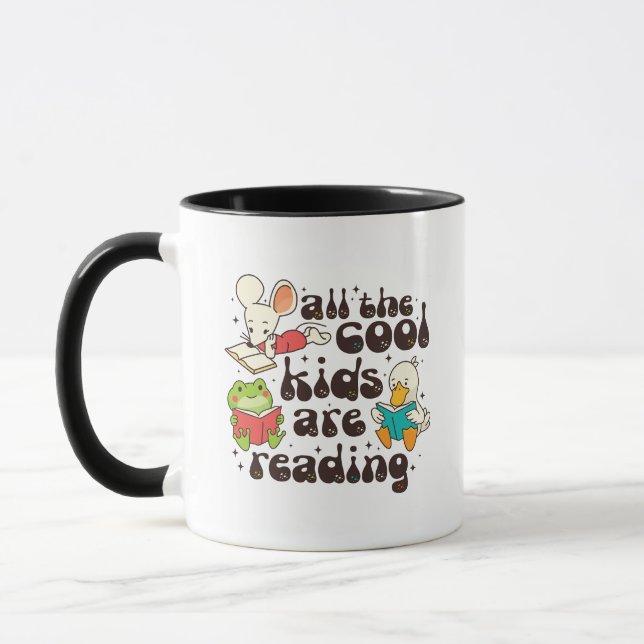 Alla coola barn läser lärarmugg mugg (Vänster)