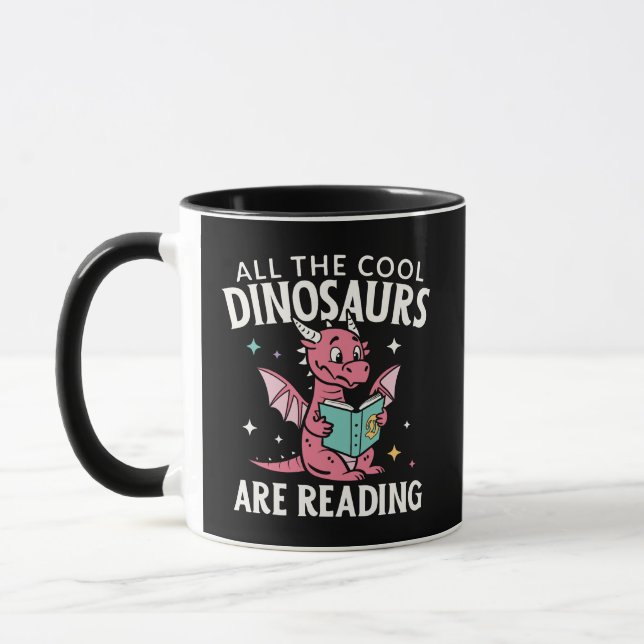 Alla coola dinosaurier läser mugg (Vänster)