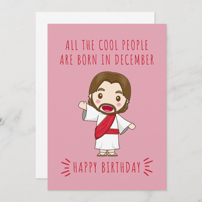 Alla coola människor är födda i December Födelseda Julkort (Fram/baksida)