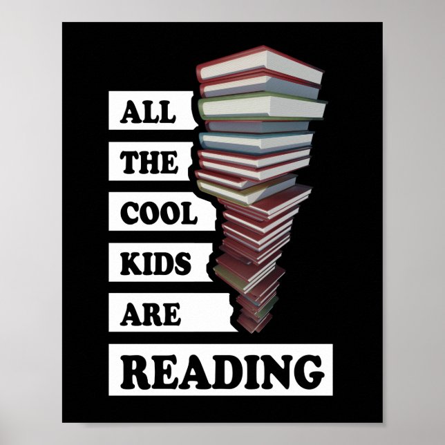 Alla coolor som barn läser - för bok älskare poster (Framsidan)