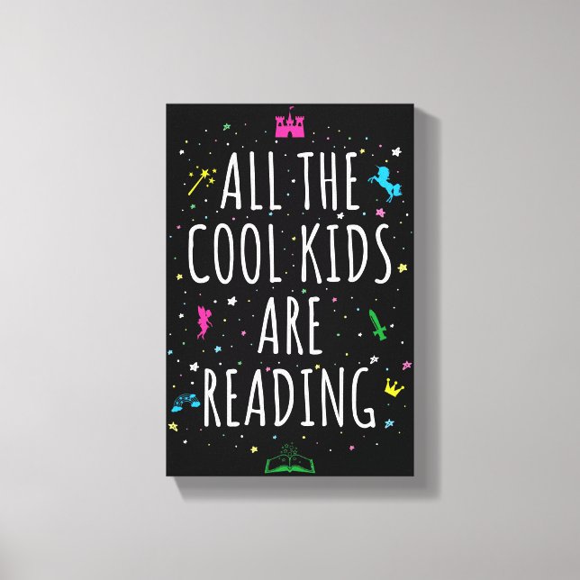 Alla Coolor som barn läser i Canvastryck (Framsida)