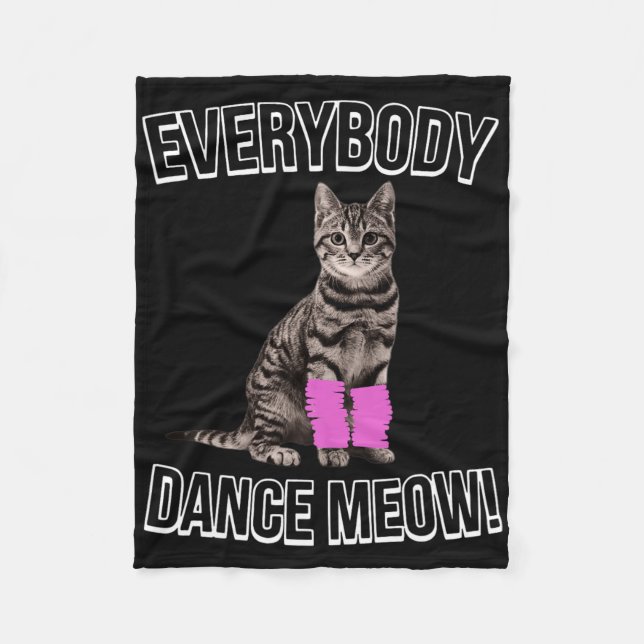 Alla Dance Meow Kitten Cat Funny Dancing Cat Fleecefilt (Framsidan)