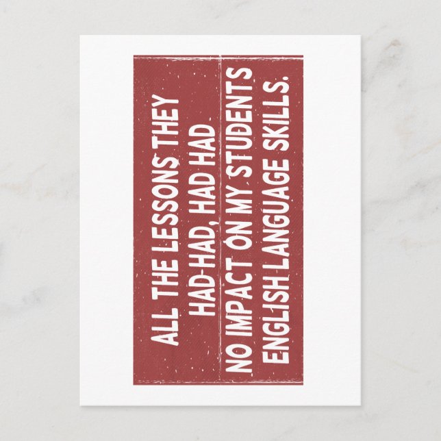 Alla de lärdomar de hade fått hade ingen inverkan  vykort (Framsida)