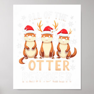 Alla de yttre renarna Julafton Santa Hat Funny Chr Poster
