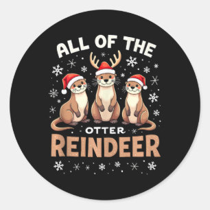 Alla de yttre renarna Julafton Santa Hat Funny Chr Runt Klistermärke