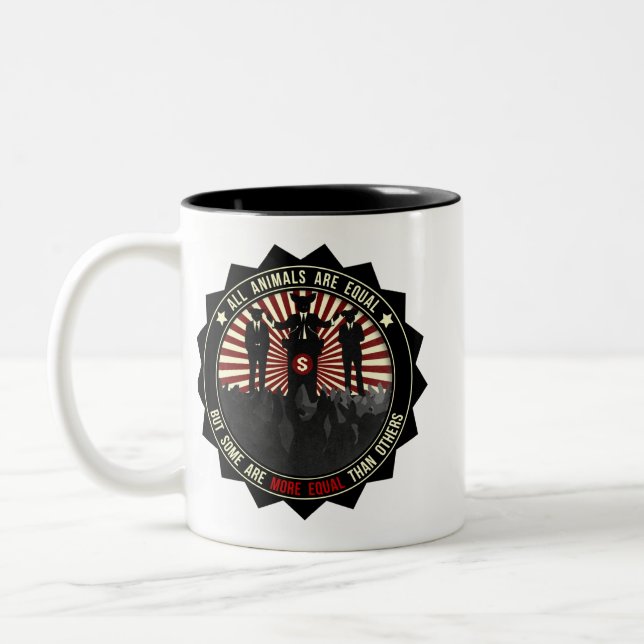 Alla djur är jämbördiga Två-Tonad mugg (Vänster)