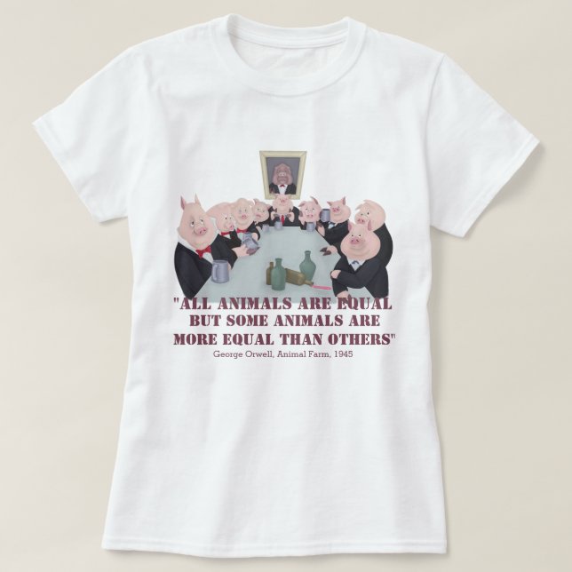 Alla djur är lika med t shirt (Design framsida)