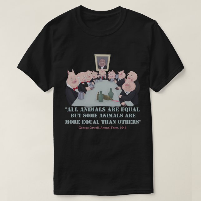 Alla djur är lika med t shirt (Design framsida)