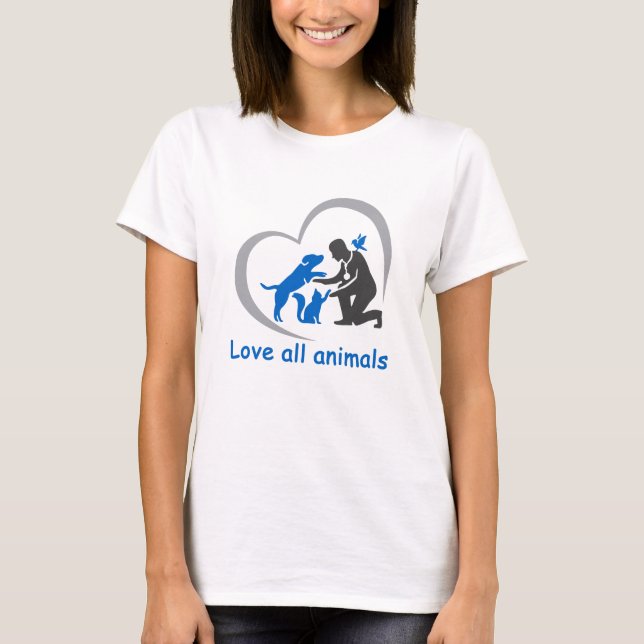 Alla djur i kärlek tee shirt (Framsida)