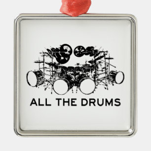 Alla Drums Drummer Julgransprydnad Metall