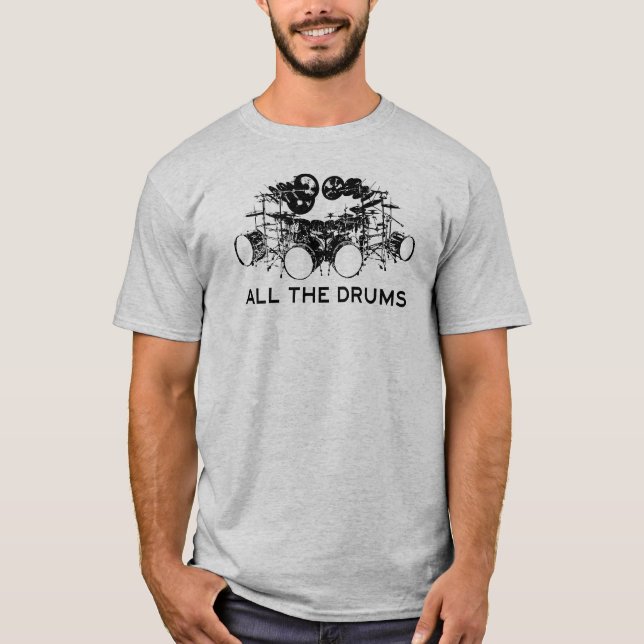 Alla Drums Drummer T Shirt (Framsida)