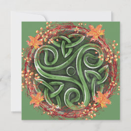 Alla Equinox Mabon Celtic Triskelion Harvest Julkort