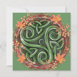 Alla Equinox Mabon Celtic Triskelion Harvest Julkort