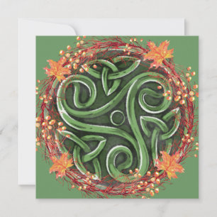 Alla Equinox Mabon Celtic Triskelion Harvest Julkort