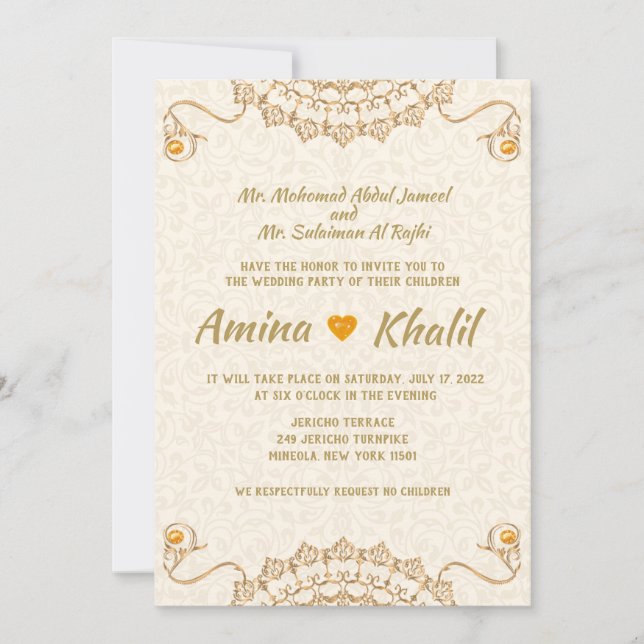 ALLA EVENEMANG - Arabiskt Bröllop Bröllopsinbjudan Inbjudningar (Framsida)