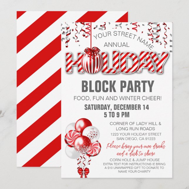 Alla evenemang ballong Pepparmynta godis semester  Julkort (Fram/baksida)