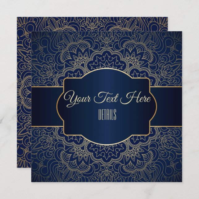 Alla evenemang Elegant Guld Mandala Spara Datumet (Fram/baksida)