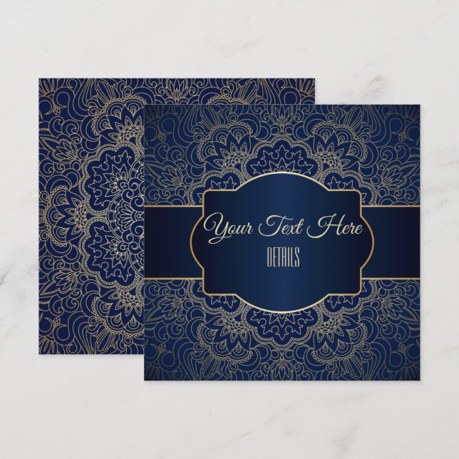 Alla evenemang Elegant guldmandala Spara Datumet (Fram/baksida)