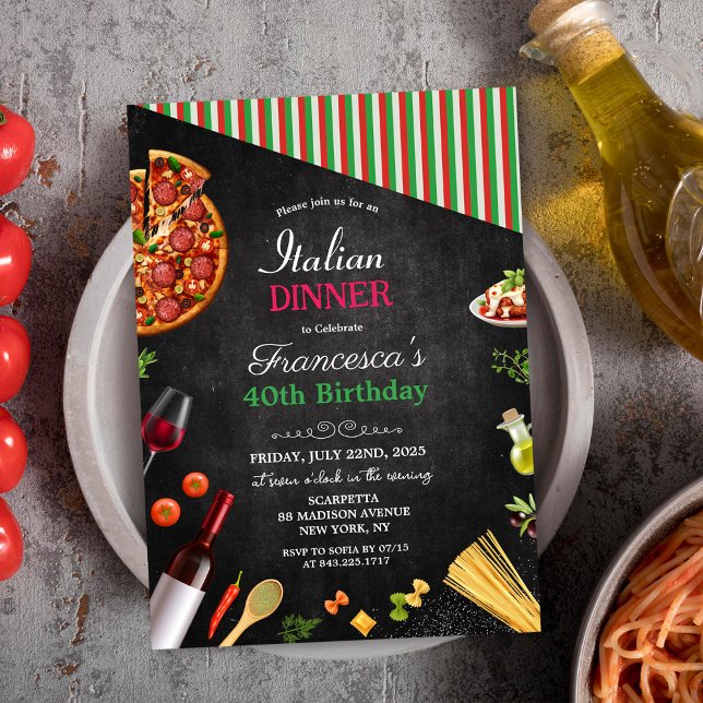 ALLA EVENEMANG - italiensk middag födelsedagsinbju Inbjudningar (Skapare uppladdad)