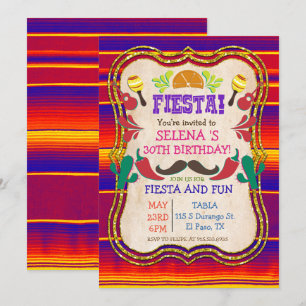 ALLA EVENEMANG - Mexikansk Fiesta-fest Invitation Inbjudningar