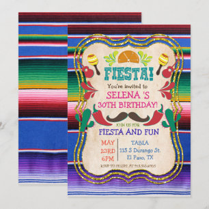 ALLA EVENEMANG - Mexikansk Fiesta-fest Invitation Inbjudningar