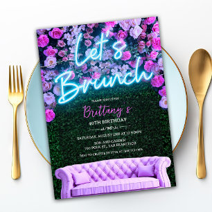 ALLA EVENEMANG - Neon Brunch Blommig Inbjudan